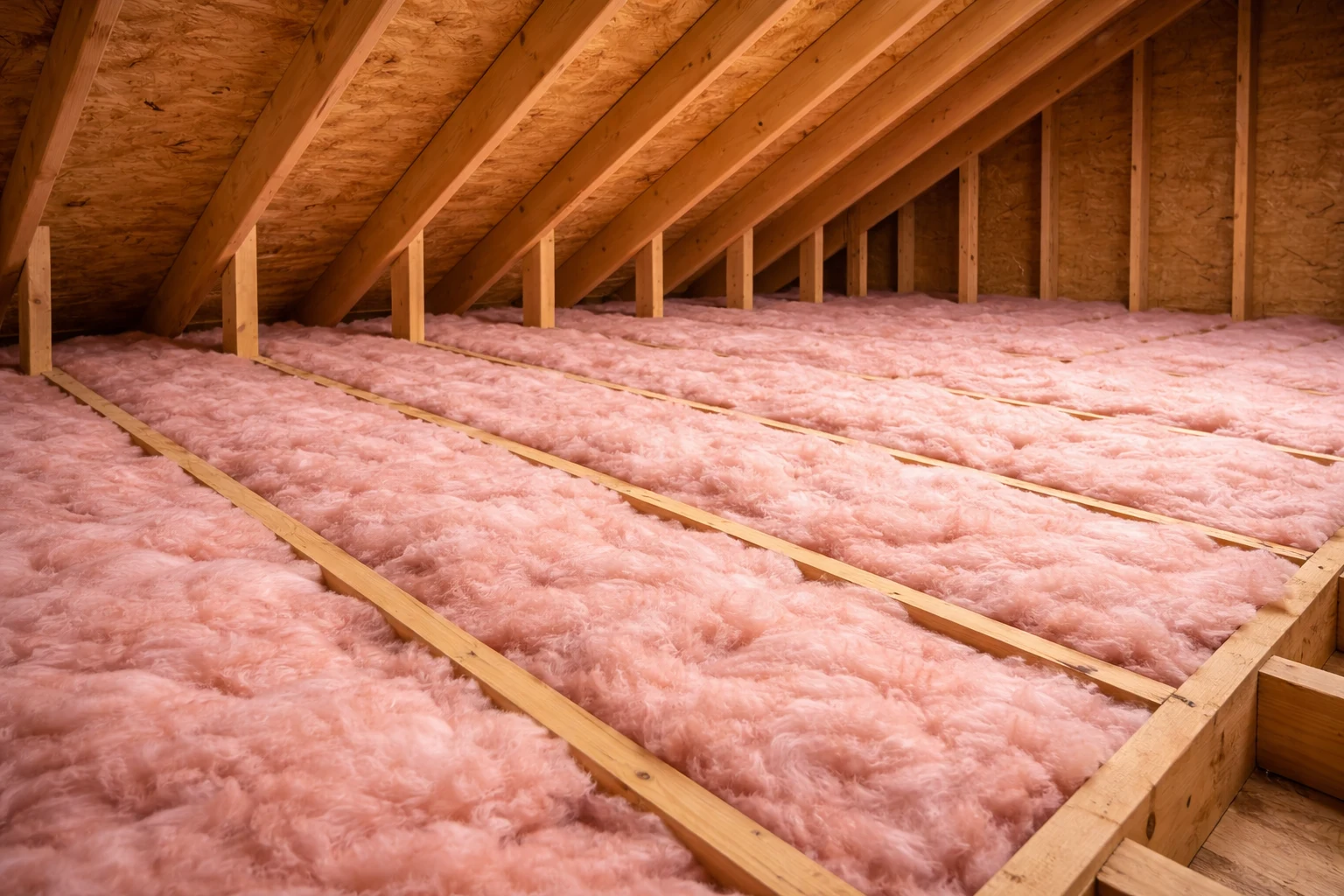 Blown-in attic insulation installed in a Minnesota home